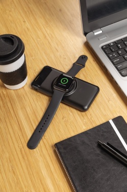 Logo trade promotional gifts picture of: 10.000 mah wireless powerbank with watch charger
